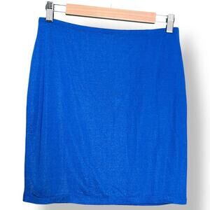 Vintage Hotkiss Blue Shimmery Mini Skirt Made in USA